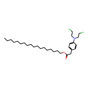 Acetic acid, 2-(N,N-bis(2-chloroethyl)aminophenyl)-, octadecyl ester structure