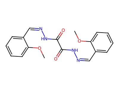 N,N'-bis[(2-methoxyphenyl)methylideneamino]oxamide structure