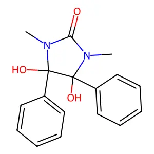 4,5-Dihydroxy-1,3-dimethyl-4,5-diphenylimidazolidin-2-one structure