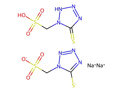 Disodium 5-sulphido-1H-tetrazole-1-methanesulphonate structure