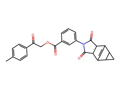 2-(4-methylphenyl)-2-oxoethyl 3-(1,3-dioxooctahydro-4,6-ethenocyclopropa[f]isoindol-2(1H)-yl)benzoate structure