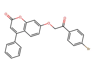7-[2-(4-bromophenyl)-2-oxoethoxy]-4-phenyl-2H-chromen-2-one structure