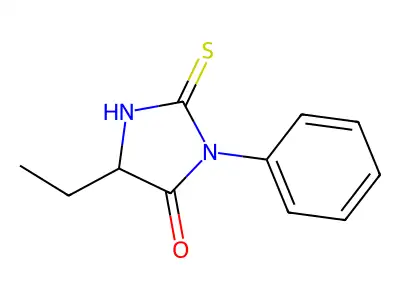 (R,S)-5-Ethyl-3-phenyl-2-thioxo-imidazolidin-4-one structure