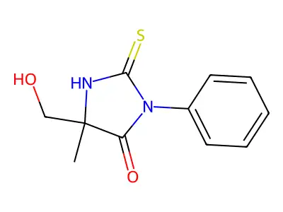 5-(Hydroxymethyl)-5-methyl-3-phenyl-2-sulfanylideneimidazolidin-4-one structure