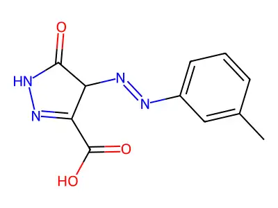 1H-Pyrazole-3-carboxylic acid, 4,5-dihydro-4-(2-(3-methylphenyl)diazenyl)-5-oxo- structure
