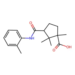 1,2,2-trimethyl-3-[(2-methylphenyl)carbamoyl]cyclopentane-1- structure