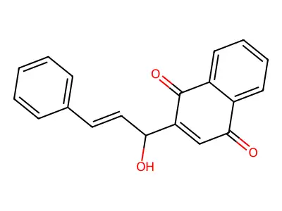 2-(1-Hydroxy-3-phenylprop-2-enyl)naphthalene-1,4-dione structure