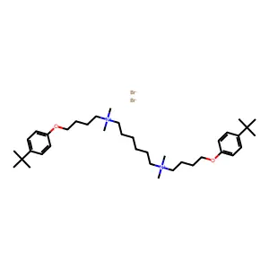 1,6-Hexanediaminium, N,N'-bis(4-(4-(1,1-dimethylethyl)phenoxy)butyl)-N,N,N',N'-tetramethyl-, dibromide structure