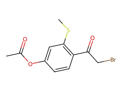 4-(2-Bromoacetyl)-3-(methylthio)phenyl acetate structure