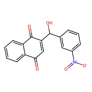 2-[Hydroxy(3-nitrophenyl)methyl]naphthalene-1,4-dione structure