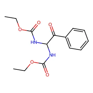 Ethyl 1-[(ethoxycarbonyl)amino]-2-oxo-2-phenylethylcarbamate structure