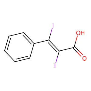 2-Propenoic acid, 2,3-diiodo-3-phenyl-, (E)- structure