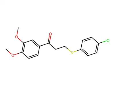 3-[(4-Chlorophenyl)sulfanyl]-1-(3,4-dimethoxyphenyl)-1-propanone structure