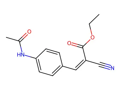 Ethyl 4-acetamido-alpha-cyanocinnamate structure