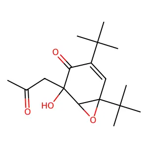 4,6-Ditert-butyl-2-hydroxy-2-(2-oxopropyl)-7-oxabicyclo[4.1.0]hept-4-en-3-one structure