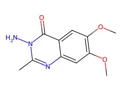 3-amino-6,7-dimethoxy-2-methylquinazolin-4(3H)-one structure