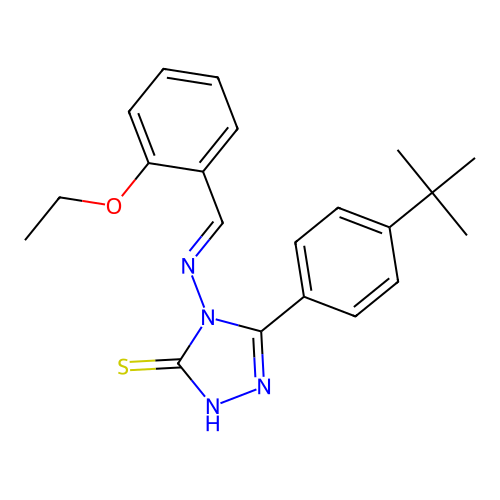 5-(4-tert-butylphenyl)-4-[(2-ethoxybenzylidene)amino]-4H-1,2,4-triazole-3-thiol structure