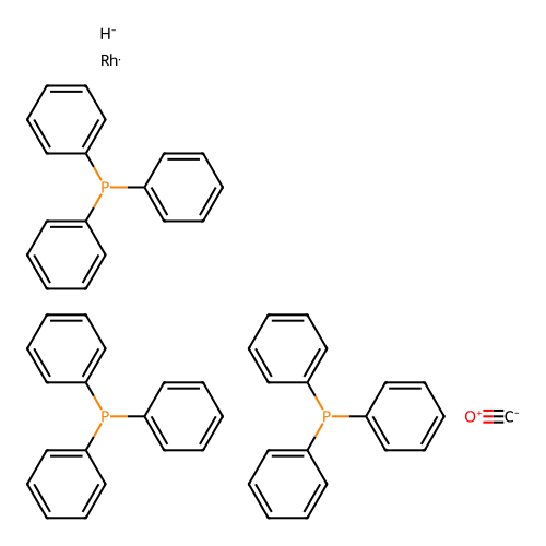 Tristriphenylphosphine rhodium carbonyl hydride structure