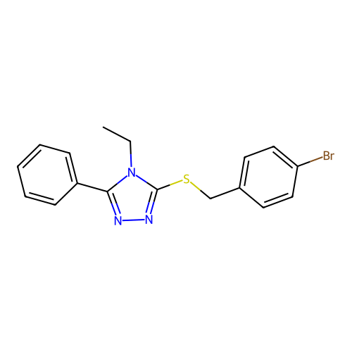 3-[(4-bromobenzyl)sulfanyl]-4-ethyl-5-phenyl-4H-1,2,4-triazole structure
