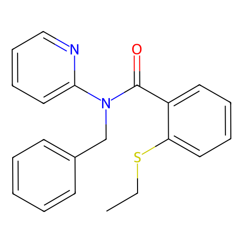 N-benzyl-2-(ethylsulfanyl)-N-(pyridin-2-yl)benzamide structure