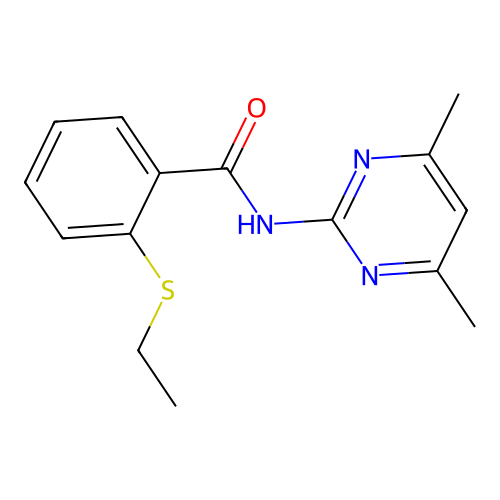 N-(4,6-dimethylpyrimidin-2-yl)-2-(ethylsulfanyl)benzamide structure
