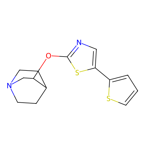 2-(1-Azabicyclo[2.2.2]octan-3-yloxy)-5-thiophen-2-yl-1,3-thiazole structure