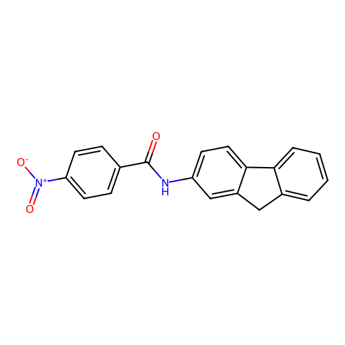 N-(9H-fluoren-2-yl)-4-nitrobenzamide structure