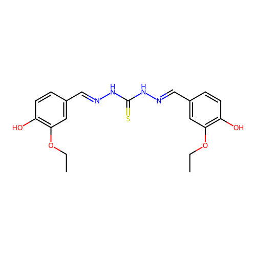 1,3-Bis[(3-ethoxy-4-hydroxyphenyl)methylideneamino]thiourea structure
