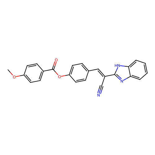 4-[(E)-2-(1H-benzimidazol-2-yl)-2-cyanoethenyl]phenyl 4-methoxybenzoate structure