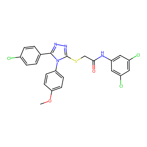 2-{[5-(4-chlorophenyl)-4-(4-methoxyphenyl)-4H-1,2,4-triazol-3-yl]sulfanyl}-N-(3,5-dichlorophenyl)acetamide structure