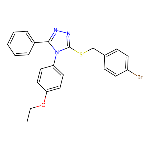 3-[(4-bromobenzyl)sulfanyl]-4-(4-ethoxyphenyl)-5-phenyl-4H-1,2,4-triazole structure