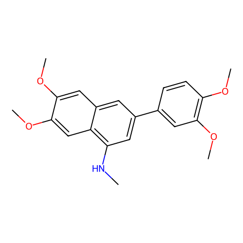 3-(3,4-dimethoxyphenyl)-6,7-dimethoxy-N-methylnaphthalen-1-amine structure