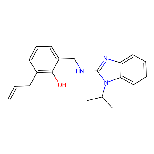 2-[[(1-Propan-2-yl-2-benzimidazolyl)amino]methyl]-6-prop-2-enylphenol structure
