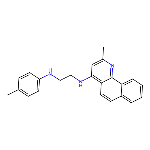 N-(2-methylbenzo[h]quinolin-4-yl)-N'-(4-methylphenyl)ethane-1,2-diamine structure