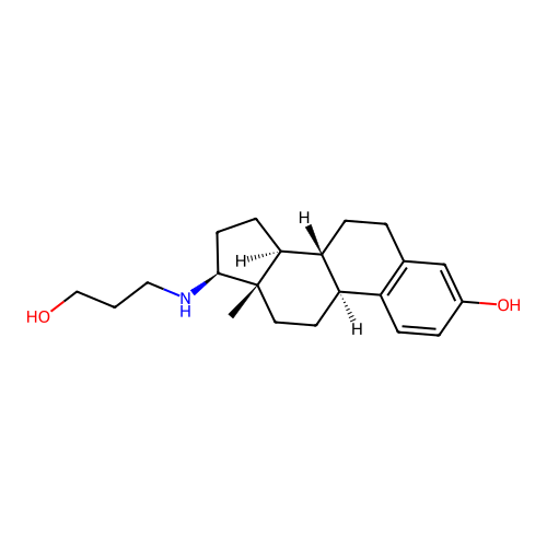 (17beta)-17-((3-Hydroxypropyl)amino)estra-1,3,5(10)-trien-3-ol structure