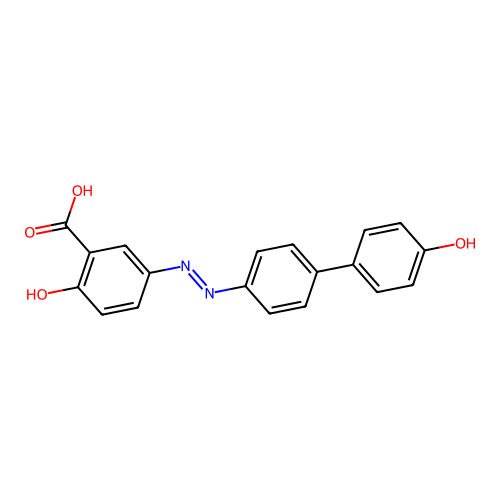 2-Hydroxy-5-[[4-(4-hydroxyphenyl)phenyl]diazenyl]benzoic acid structure
