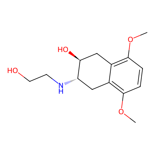 5,8-Dimethoxy-2-(2-hydroxyethyl)amino-3-hydroxy-1,2,3,4-tetrahydronaphthalene structure