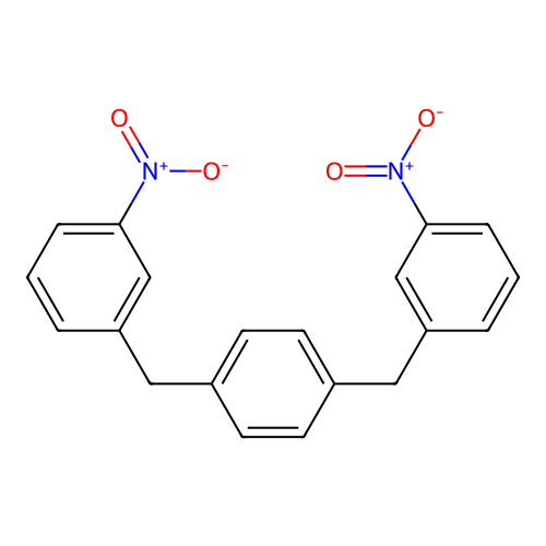 1,1'-(Benzene-1,4-diyldimethanediyl)bis(3-nitrobenzene) structure