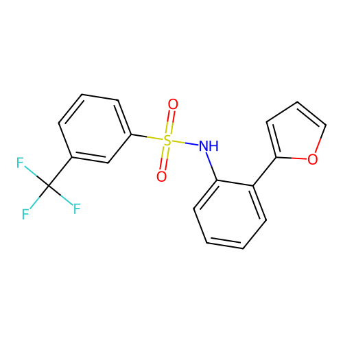 Benzenesulfonamide, N-[2-(2-furanyl)phenyl]-3-(trifluoromethyl)- structure