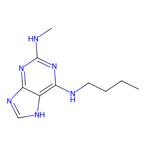 6-N-butyl-2-N-methyl-7H-purine-2,6-diamine structure