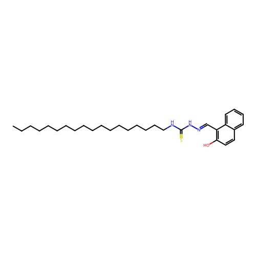 3-octadecyl-1-[[(Z)-(2-oxonaphthalen-1-ylidene)methyl]amino]thiourea structure
