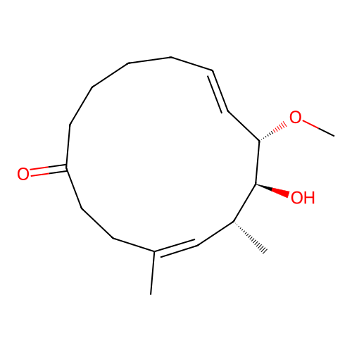 (4z,6r,7s,8s,9e)-7-Hydroxy-8-Methoxy-4,6-Dimethylcyclotetradeca-4,9-Dien-1-One structure