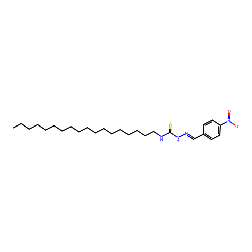 1-[(4-Nitrophenyl)methylideneamino]-3-octadecylthiourea structure