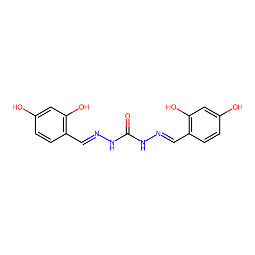 1,3-Bis[(2,4-dihydroxyphenyl)methylideneamino]urea structure