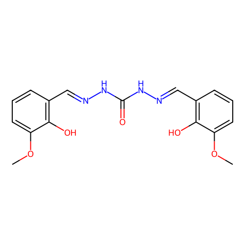 1,3-Bis[(2-hydroxy-3-methoxyphenyl)methylideneamino]urea structure