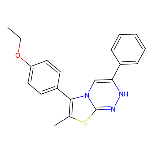 6-(4-Ethoxy-phenyl)-7-methyl-3-phenyl-2H-thiazolo(2,3-C)(1,2,4)triazine structure