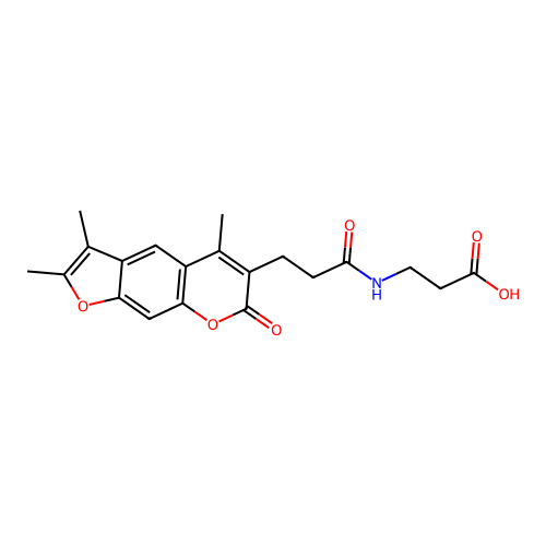 3-(3-(2,3,5-trimethyl-7-oxo-7H-furo[3,2-g]chromen-6-yl)propanamido)propanoic acid structure