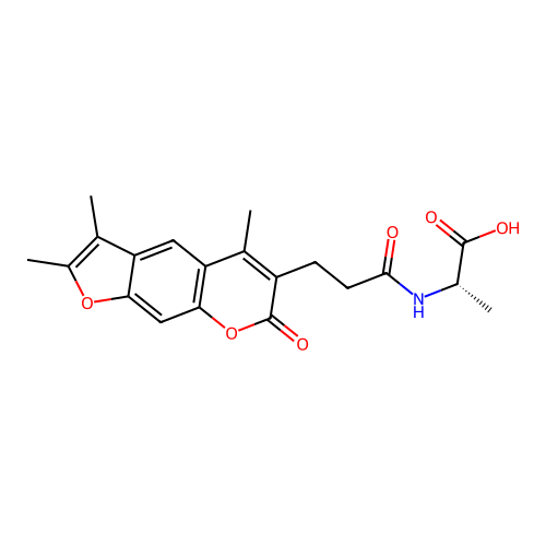 N-[3-(2,3,5-trimethyl-7-oxo-7h-furo[3,2-g]chromen-6-yl)propanoyl]-l-alanine structure