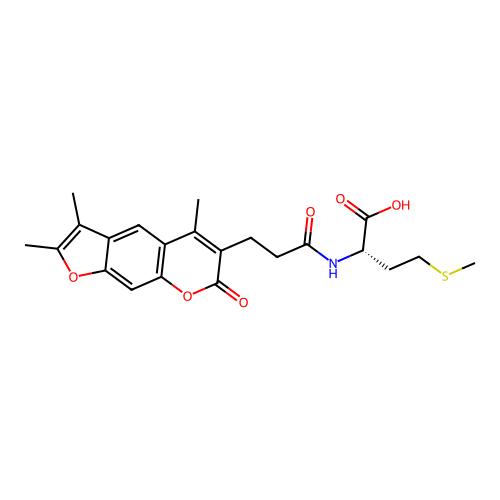 N-[3-(2,3,5-trimethyl-7-oxo-7h-furo[3,2-g]chromen-6-yl)propanoyl]-l-methionine structure