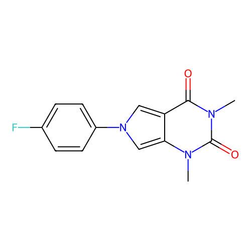 6-(4-fluorophenyl)-1,3-dimethyl-1H-pyrrolo[3,4-d]pyrimidine-2,4(3H,6H)-dione structure